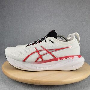 Asics Gel-Nimbus 25 Mens Running Shoes White Red 1011B750 Size 10